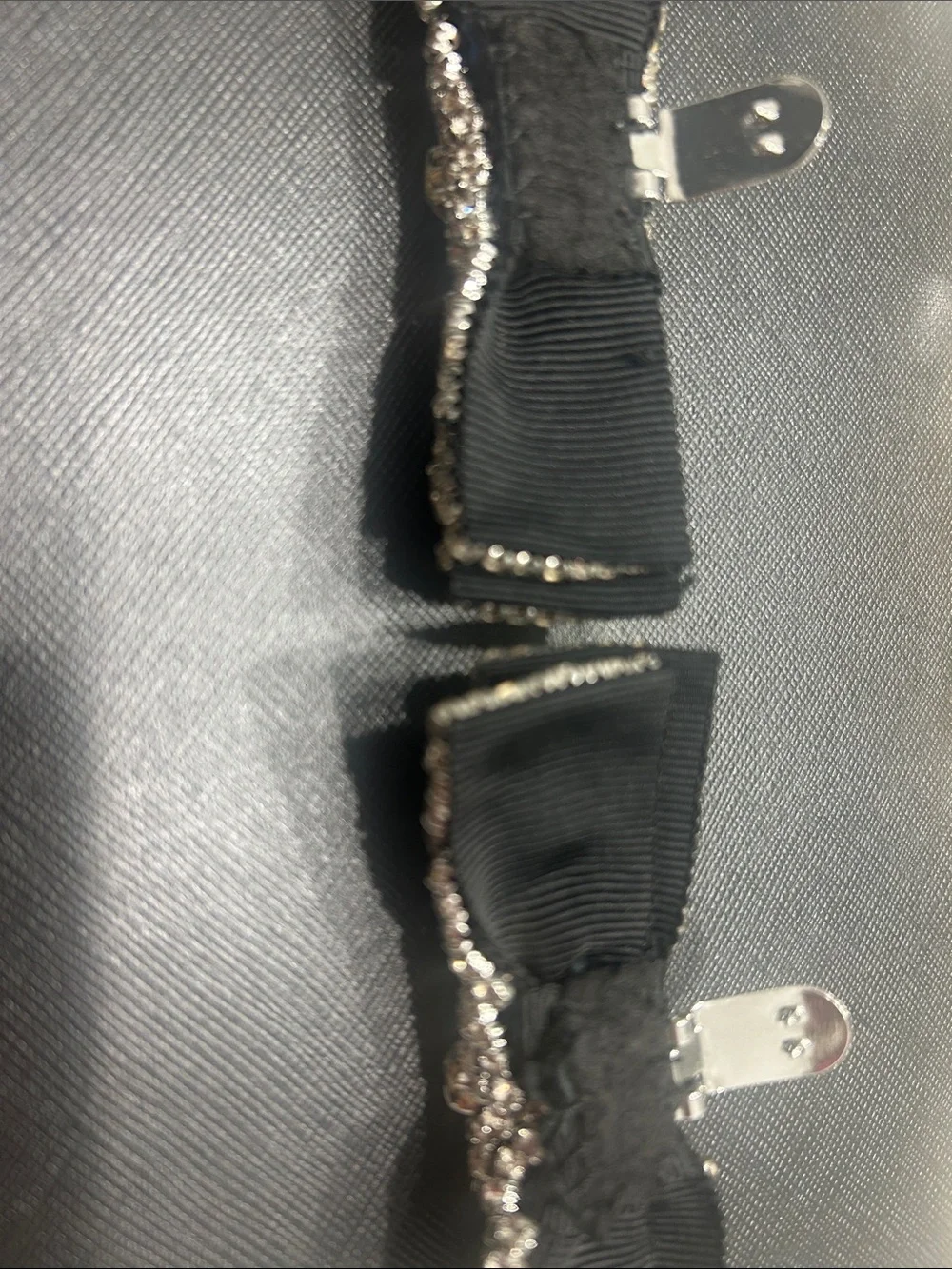 Swarovski Silver Crystal Bow Clip shoe bows- Sparkling Rhinestone